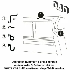 040 Parts 5-teiliges Haken Set - VW T5 T6 T6.1