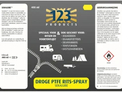 123 Products Sekalube PTFE Zeltschienen- und Reisverschlussspray