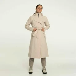 AGU Trench Coat Long Damen Regenjacke - Beige