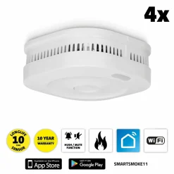 Alecto SMARTSMOKE11 4X Smart WLAN Rauchmelder