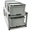 Aluminium 90 x 40 cm Doppel-Heckauszug mit 4 geschlossene Boxen