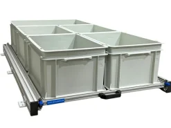Aluminium 120 x 60 cm Heckauszug mit 5 offenen Boxen