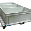 Aluminium 120 x 60 cm Heckauszug mit 3 offenen Boxen