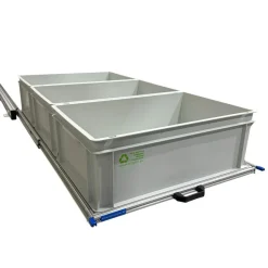Aluminium 120 x 60 cm Heckauszug mit 3 offenen Boxen