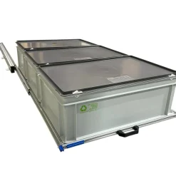 Aluminium 120 x 60 cm Heckauszug mit 3 geschlossenen Boxen