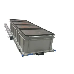 Aluminium Schiebeframe 120x40 cm mit 4 Boxen und Deckel
