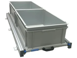 Aluminium Schiebeframe 120x40 cm mit 2 offenen Boxen