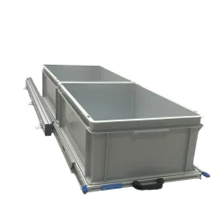 Aluminium Schiebeframe 120x40 cm mit 2 offenen Boxen
