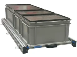 Aluminium Schiebeframe 120x40 cm mit 3 Boxen und Deckel