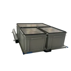Aluminium Schiebeframe 80x60 cm mit 3 Boxen und Deckel