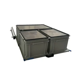 Aluminium Schiebeframe 80x60 cm mit 3 Boxen und Deckel