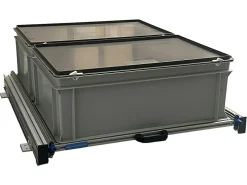 Aluminium Schiebeframe 80x60 cm mit 2 Boxen und Deckel