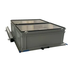 Aluminium Schiebeframe 80x60 cm mit 2 Boxen und Deckel