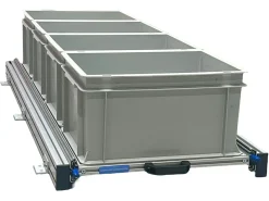 Aluminium Schiebeframe 120x40 cm mit 4 offenen Boxen