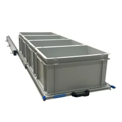 Aluminium Schiebeframe 120x40 cm mit 4 offenen Boxen