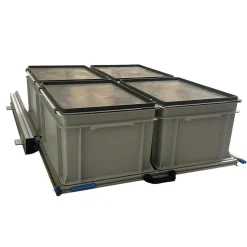 Aluminium Schiebeframe 80x60 cm mit 4 Boxen und Deckel