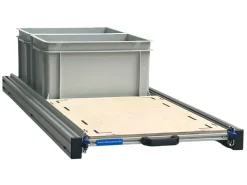 Aluminium 120x40 cm Heckauszug mit 2 offene Boxen und Multiplex