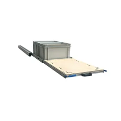 Aluminium 120x40 cm Heckauszug mit 2 offene Boxen und Multiplex
