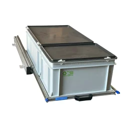 Aluminium 90x40 cm Schiebegestell mit 2 Körben und Deckel