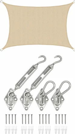 AMANKA 3 x 2 atmungsaktives UV Sonnensegel - Beige