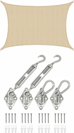 AMANKA 3 x 4 atmungsaktives UV Sonnensegel - Beige