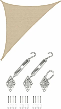 AMANKA 3 x 3 x 4,2 atmungsaktives UV Sonnensegel - Beige