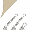 AMANKA 3,6 x 3,6 x 5,1 atmungsaktives UV Sonnensegel - Beige