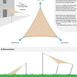 AMANKA 3 x 3 x 3 HDPE Sonnensegel - Beige