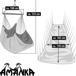 AMANKA 185 x 130 XXL Hängestuhl - Ivory