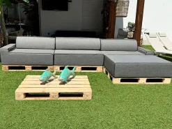 ARKO Dreifach-Chaiselongue-Modulsofa - 360 x 160 cm Grau