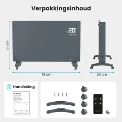 Auronic 2000 Watt Glasplattenheizung - Grey