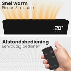 Auronic 2000 Watt Glasplattenheizung - Black