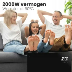 Auronic 2000 Watt Glasplattenheizung - Black