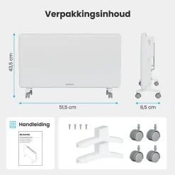 Auronic 2000 Watt Metallplatten-Konvektorheizung - White