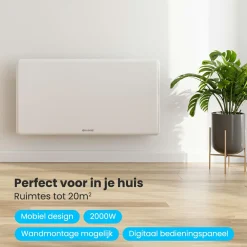 Auronic 2000 Watt Metallplatten-Konvektorheizung - White