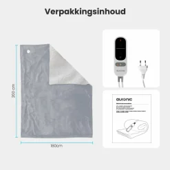 Auronic 200 x 180 cm Elektrische Decke - Grey