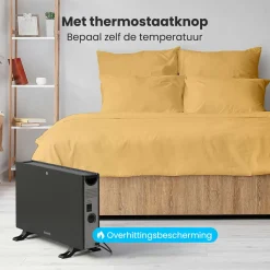 Auronic Konvektorheizung 2000W - mit Ventilator - Black