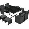 Baracoa L Polyrattan schwarzes Diningset