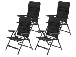 Bardi 7-Positionen Black Luxus-Klappstuhl - Set von 4