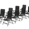 Bardi 7-Positionen Black Luxus-Klappstuhl - Set von 4