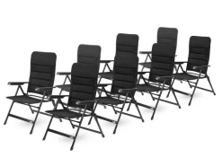 Bardi 7-Positionen Black Luxus-Klappstuhl - Set von 4