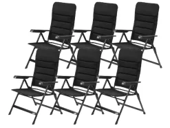 Bardi 7-Positionen Black Luxus-Klappstuhl - Set von 4