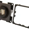 BBA doppelte USB Einbausteckdose - grey