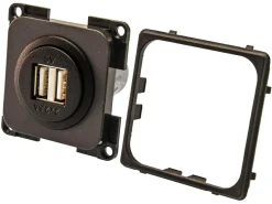 BBA doppelte USB Einbausteckdose - grey