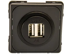 BBA doppelte USB Einbausteckdose - grey
