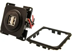 BBA doppelte USB Einbausteckdose - black