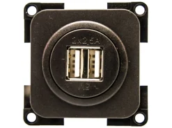 BBA doppelte USB Einbausteckdose - black