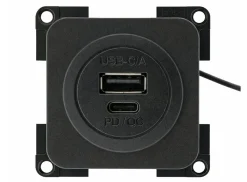 BBA 2x USB-C Einbaudose - black