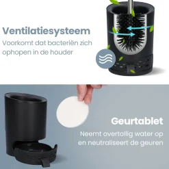 2BEHOME WC-Bürste mit Halter - Black