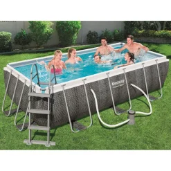 Bestway 404 cm Power Steel Rattan Rahmenpoolset